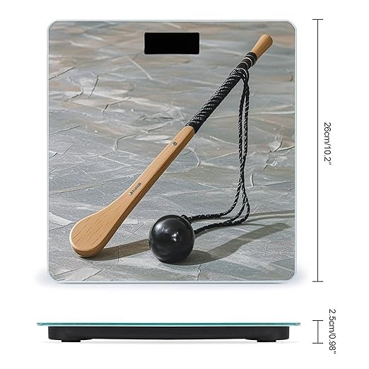 Hockey Stick Bathroom Scale for Body Weight Bathroom Weighing Scales with Back Lit LED Display Sturdy Tempered Glass Body Weight Bathroom Scale 400lb Weighing
