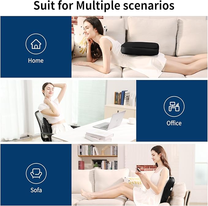 Shiatsu Back Massager with Heat Rolling Up and Down 4D Kneading Massage Electric Massager for Pain Relief Deep Tissue Lumbar Lower Back Massager Gifts for Women Men Mom Dad