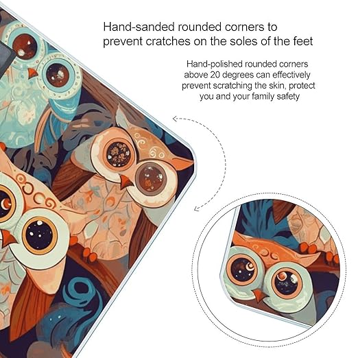 Anime Owl Scale for Body Weight Safe Rounded Corners Tempered Glass Digital Bathroom Scale LED Display 400lb Capacity Weight Scales with High Precision Sensors