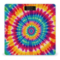 Tie Dye Pattern Weight ScaleClear LED Display Bathroom Digital Weighing ScaleTempered Glass Digital Bathroom Scale for Body Weight Capacity Up to 400 Lbs