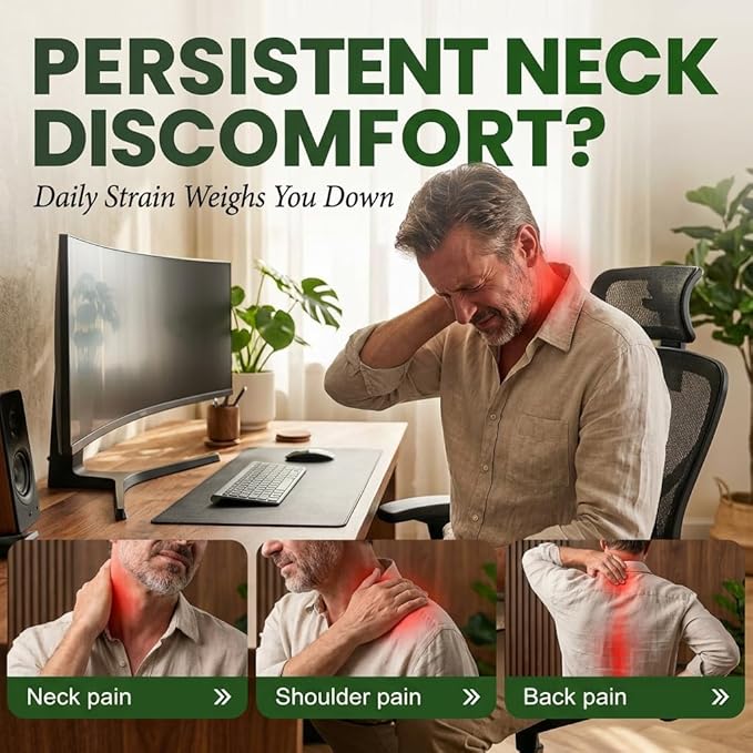 1PC Neck Massager with Heat - Neck and Back Shiatsu Massager for Relieve Fatigue Deep Tissue Portable Neck and Shoulder Massager for Home and Travel Green