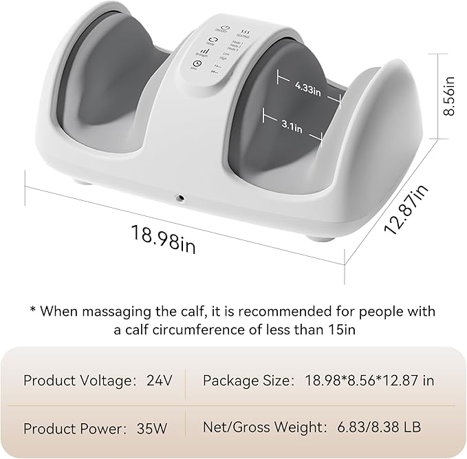 Foot and Calf Massager with Heat Cloud Foot Massager for Neuropathy Plantar Fasciitis and Circulation Shiatsu Foot Massager Machine with Massage Roller for Pain Relief Gifts for Women/Men