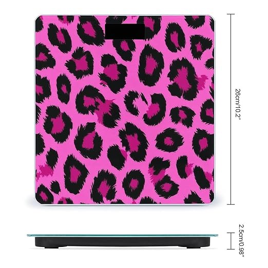 Smart Scale for Body Weight Digital Bathroom Weighing Scale Energy Saving Scale Pink Animal Skin Wild Leopard Print