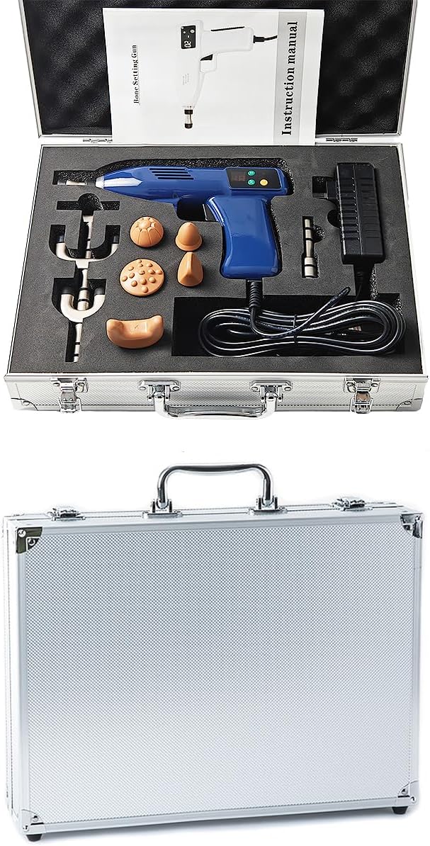 Electric Chiropractic Massager 1100N 13 Levels Force Spine Correction Massage 10pcs Multifuction Massage Heads for Adjusting Chiropractic Soothing Bones Massage Acupuncture Points