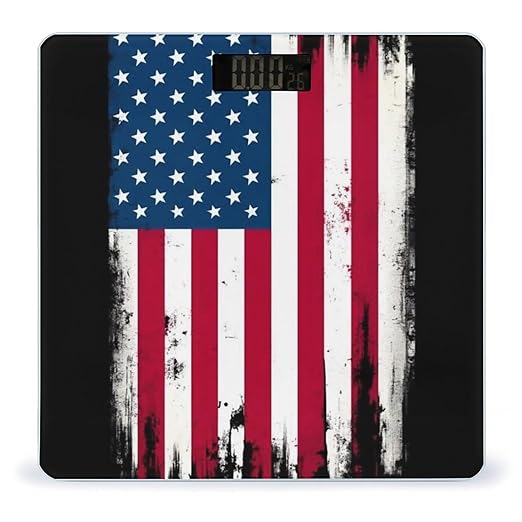 Digital Bathroom Weighing Scale Energy Saving Scale Smart Scale for Body Weight Grunge USA American Flag