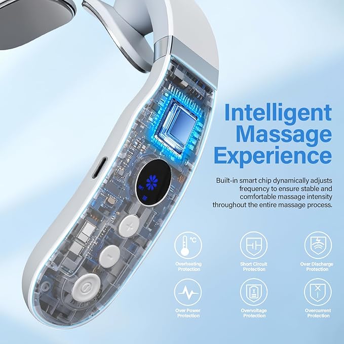 ITECFREELY Neck Massager with Heat Electric Portable Muscle Relaxation at Home &amp Office Ideal Gift for Women &amp Men