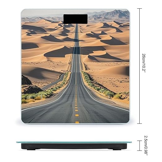 Desert Road Bathroom Scale for Body Weight Bathroom Weighing Scales with Back Lit LED Display Sturdy Tempered Glass Body Weight Bathroom Scale 400lb Weighing