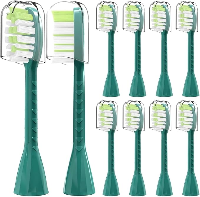 10Pack Toothbrush Replacement HeadsCompatible for PhilipsOne Series Sonicare Rechargeable Toothbrush HY1200/06 BD1003/AZ(Green)