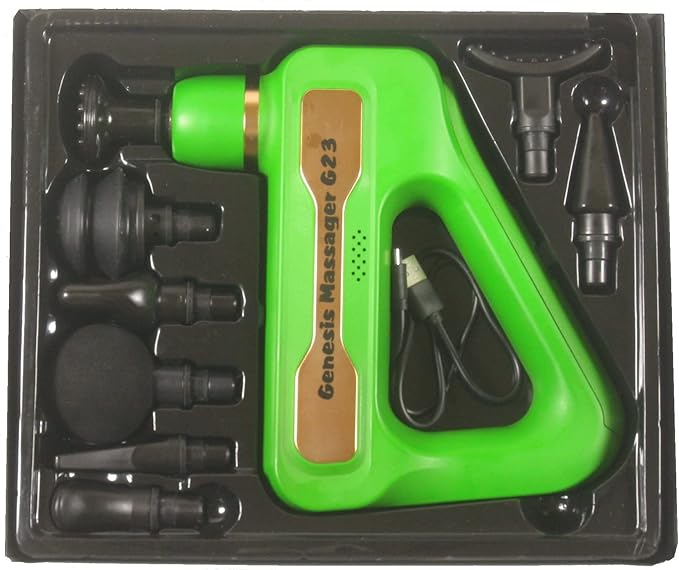 Genesis 23 Massage Gun - Deep Tissue Percussion Massager - 8 Tips 32 Speeds