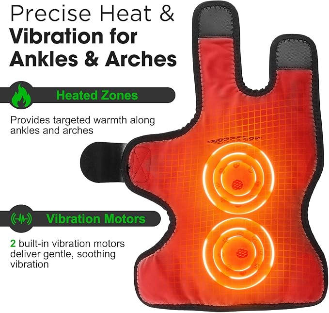 DeMoce Cordless Ankle Massager for Pain Relief Ankle Heating Pad with Massage Foot and Ankle Massager Foot Massager with Heat 6 Heat Levels 3 Vibration Modes Single One Black
