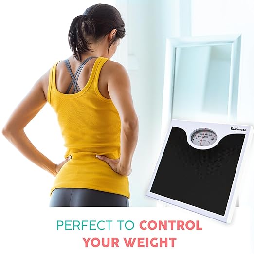Adamson A22 Bathroom Scale for Body Weight - Up to 260 LB - Anti-Skid Rubber Surface - Analog Bathroom Weight Scales