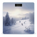 Winter Skiing Bathroom Scale Rounded Smart Scale for Body Weight Automatic Power On/Off Weight Scales Accurate Bathroom Digital Scales for Pet Home Bedroom Kitchen