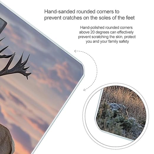 Red Deer Bull Elk Sunset Scale for Body Weight Accurate Digital Bathroom Scale Toughened Glass High Precision Scales Smart Weight Scales with Large LCD Backlight Display Weighing Machine