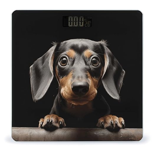 Pad Dachshund Digital Bathroom Scale for Body Weight Weighing Scale with Backlit LCD Display High Precision Measurements &amp Measures Weight Up to 180kg