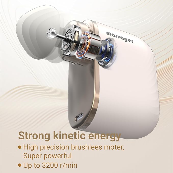 EK-Mi2 Portable Mini Massage Gun – Deep Tissue Muscle Massager for Body Neck &amp Shoulder Quiet Handheld Percussion Therapy Rechargeable Lightweight Professional Massager