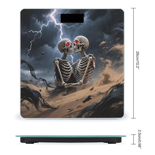 The Lovers Skull Bathroom Scale for Body Weight LCD Display Digital Bathroom Scale Tempered Glass Bathroom Weight Scales Fashion Smart Scales for Home Bedroom 400 Lb