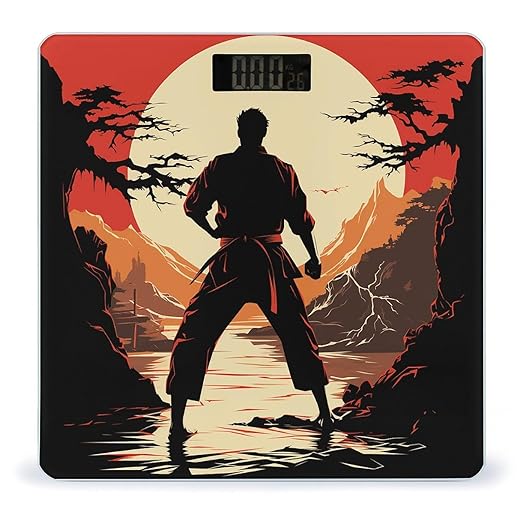 Karate Men Scale for Body Weight Accurate Digital Bathroom Scale Toughened Glass High Precision Scales Smart Weight Scales with Large LCD Backlight Display Weighing Machine