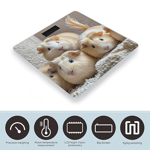 Guinea Pigs Scale for Body Weight Digital Bathroom Scale Toughened Glass High Precision Scales for Body Weight with Large LCD Backlight Display Weight Scales