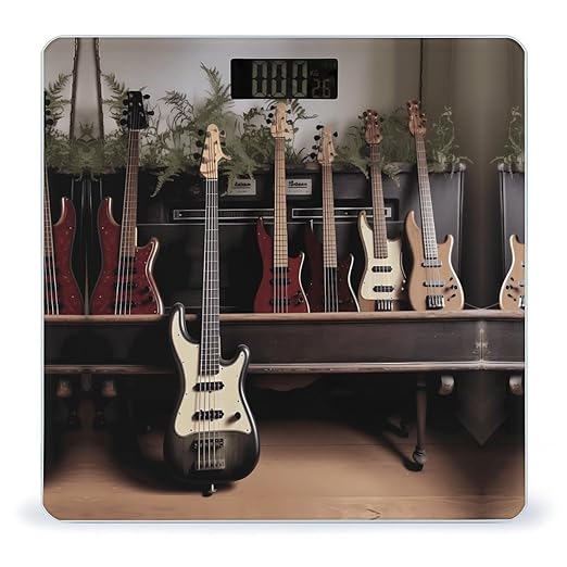 Guitar Bass Music Musical Instruments Scale for Body Weight Highly Accurate Digital Bathroom Scale Sturdy Tempered Glass Weighing Scales with LCD Display Fashion Body Fat Smart Scales 400lb