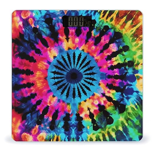 Exotic Tribe Tie Dye Style Scale for Body Weight Smart Scales Digital Bathroom Scale High Precision Weighing Scales with Large Display Weighing Machine for People