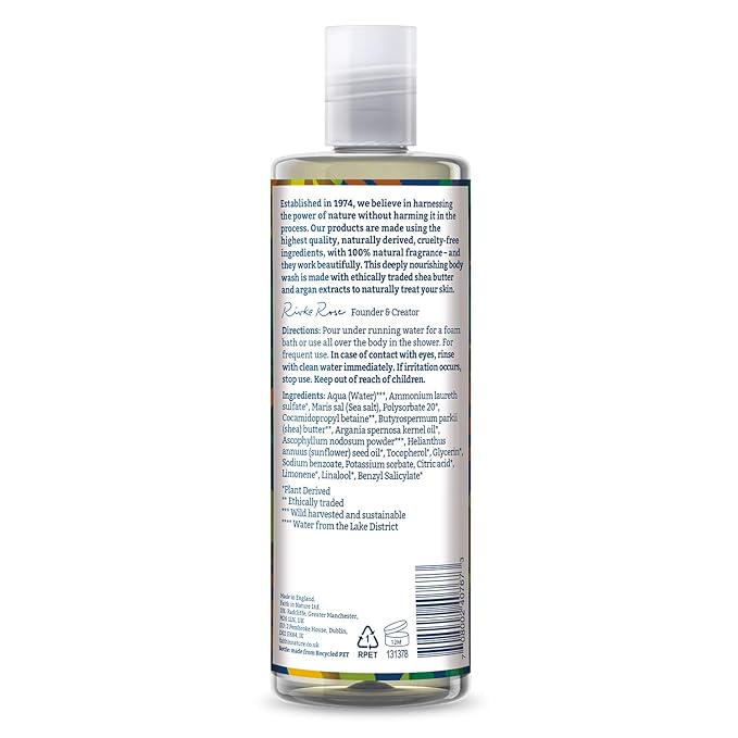 Faith in Nature Natural Shea &amp Argan Body Wash Nourishing Vegan &amp Cruelty Free Parabens and SLS Free 400ml