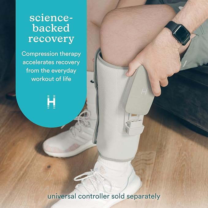 HoMedics Modulair Compression Calf Wrap Massager – Overlapped Compression Therapy with 4 Programs Adjustable Intensity Heat Settings (Battery Sold Separately)
