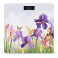 Iris Flower Butterfly Scale for Body Weight High Precision Digital Weight Scales with LCD Display Anti-Slip Sturdy Slim Tempered Glass Bathroom Scale for Home Use