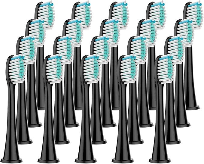 Compatible for Philips Sonicare 8Pcs Replacement Brush Heads - DiamondClean HX3/HX6/HX9 Series HX6064(20Pcs Black)
