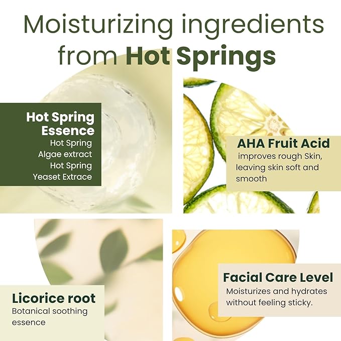 Moisturizing Body Wash for Dry Skin Women &amp Men Full Body Washes with Hot Spring Yeast Green Algae Extract &amp AHA from Japan Natural Body Wash Daily Use 2EA Each 10.1 Fl Oz
