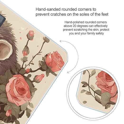 Opossum and RosesScale for Body Weight with LCD High Precision Weighing Scales Fashion Sturdy Tempered Glass Weight Scales Easy-to-Read Digital Bathroom Scale for Daily 400lb