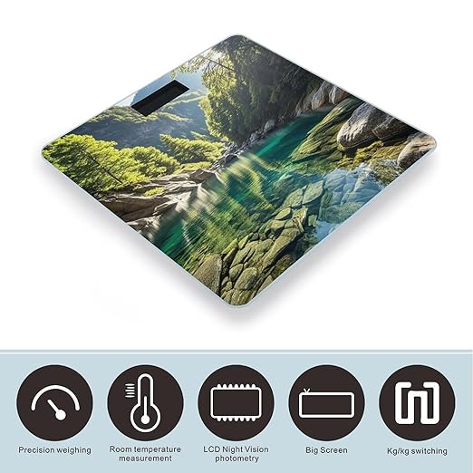 Natural Swimming Pool Scale for Body Weight Smart Scales Digital Bathroom Scale High Precision Weighing Scales with Large Display Weighing Machine for People
