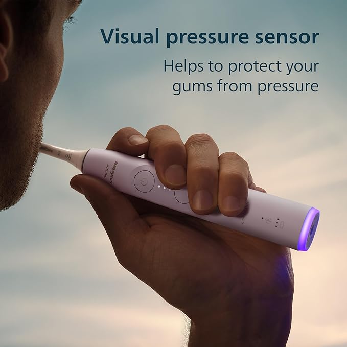 Philips Sonicare 7300 Series Electric Toothbrush - Next-Generation Sonicare Technology Pressure Sensor 12 Brushing Settings SmarTimer 21-Day Runtime Travel Case Light Pink HX7422/04