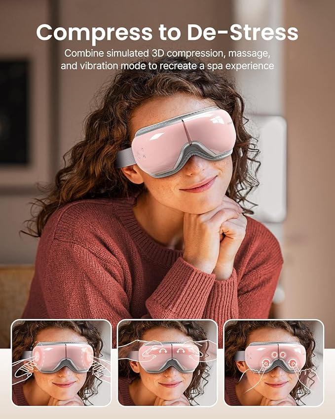 RENPHO Eyeris 1 Eye Massager with Heat Birthday Day Gifts for Women Men Mom Dad Her Him Eye Mask for Migraine Smart Sleep Mask for Dry Eyes Relax Reduce Strain