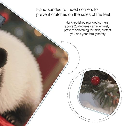Christmas Redpanda Weight Scale Cute Bathroom Scale for Body Highly Accurate Digital Weighing Machine for People Compact LCD Display Scales with Sturdy Toughened Glass Scales