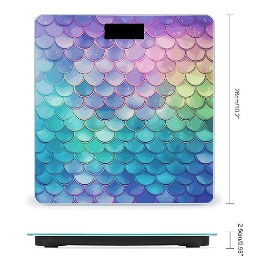 Dreamy Gradient Mermaid Scales Scale for Body Weight Smart Scales Digital Bathroom Scale High Precision Weighing Scales with Large Display Weighing Machine for People