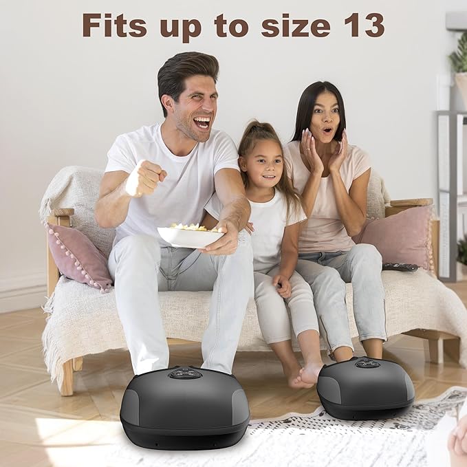 Shiatsu Foot Massager Electric Foot Massager Machine with Heat Deep Kneading Compression Vibration Remote Control Feet Massager for Neuropathy Plantar Fasciitis Size 13