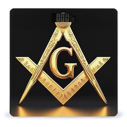 Women's Fashion Automatic Switch Digital Bathroom Weighing Scale Smart Scale Gold Freemason Freemasonry Masonic
