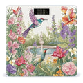 Garden with Birds and Flowers Bathroom Scale Rounded Smart Scale for Body Weight Automatic Power On/Off Weight Scales Accurate Bathroom Digital Scales for Pet Home Bedroom Kitchen