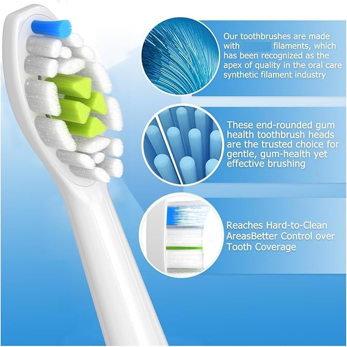 Replacement Toothbrush Heads Compatible with Electric Compatible for and Other Snap-On Handles(16pcs Black)