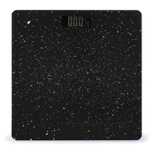 Black Glitter Weight Scale Large Bathroom Scales Digital Weight with Bright LED Display Non Slip Automatic Weighing Scale Fashion Weighing Machine for Body