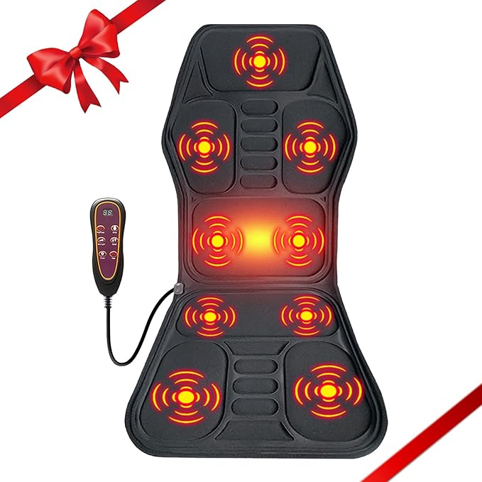 iMounTEK Full Body Massage Chair Pad with Heat Multifunctional Back Massager with Pinpoint Massage Vibration Timer for Home Office Car Use