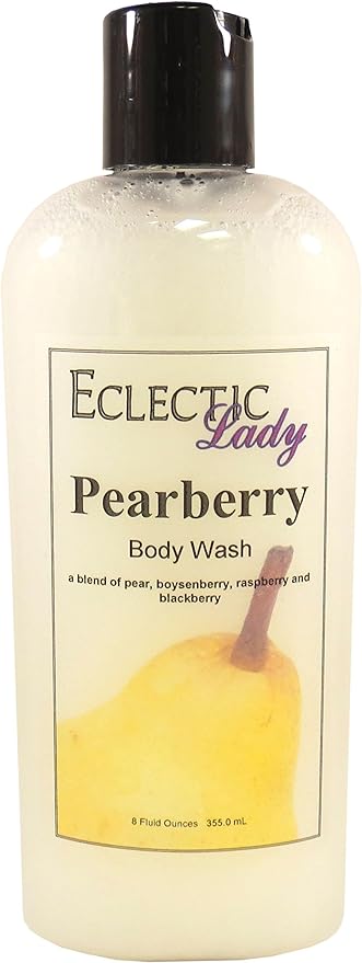 Eclectic Lady Liquid Pearl Body Wash - Pearberry Scent 3-in-1 Use For Bubble Bath Hand Soap &amp Body Wash Phthalate-Free Pearberry Fragrance Handcrafted in USA (8 oz)