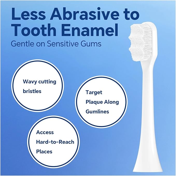 Ultra Soft Brush Heads Compatible with Philips Sonicare Electric Toothbrush Compatible for Sensitive Teeth and Gums Care with Nano Bristles(12 Pcs)