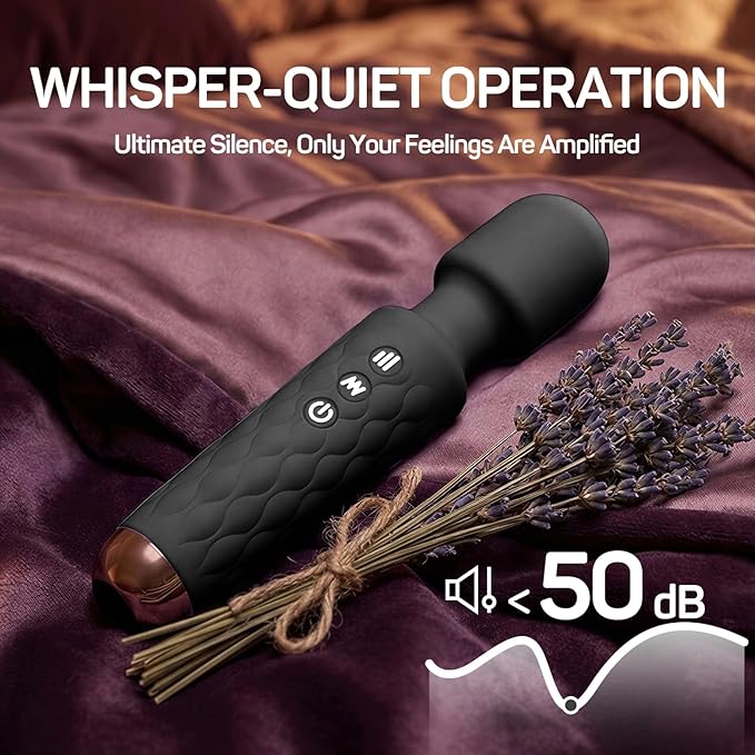 Rechargeable Personal Massager 8-Speed &amp 20-Mode Cordless Handheld Percussion Massager for Neck Back Shoulder Relaxation Quiet Handheld Body Massager with Ergonomic Design(Black)
