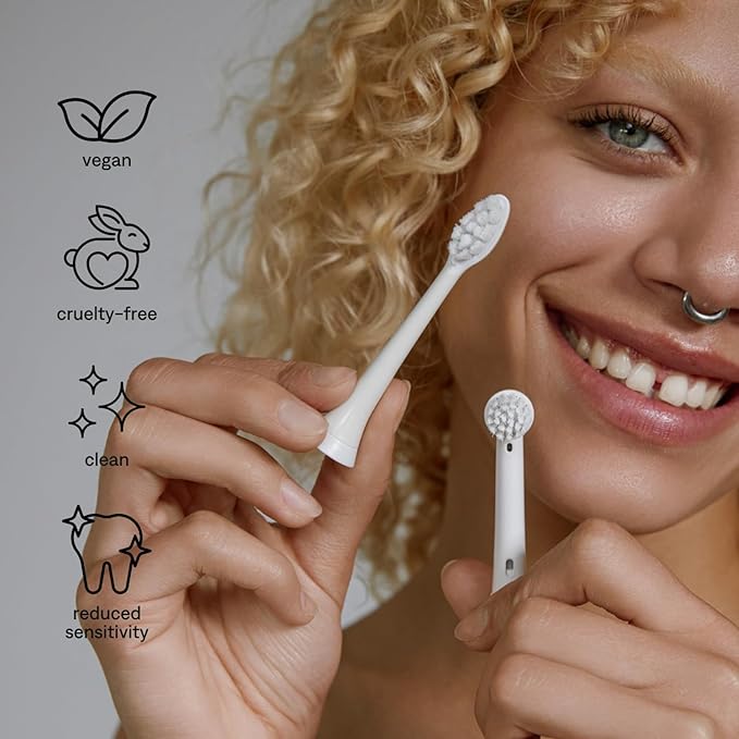PLUS ULTRA Sonic Electric Toothbrush Replacement Heads 6 Pack – Compatible Click-On Brush Heads – Soft Bristles for Sensitive Teeth – Made with Recycled Plastic – Eco-Friendly