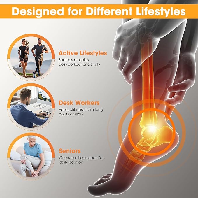 Cordless Ankle Heating Pad with MassageRechargeable Ankle Massager for Pain ReliefPortable Neuropathy Foot Massager