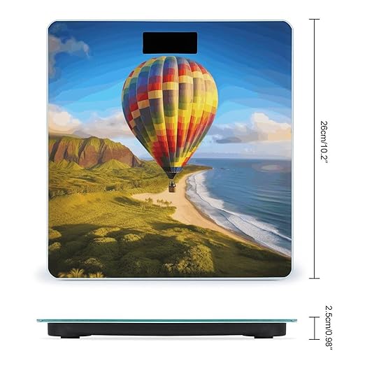 Hawaii Hot Air Balloon Scale for Body Weight Smart Scales Digital Bathroom Scale High Precision Weighing Scales with Large Display Weighing Machine for People