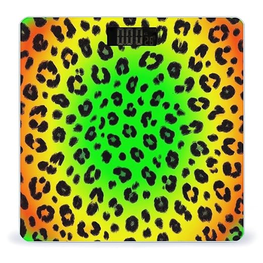 Smart Scale for Body Weight Automatic Switch Digital Bathroom Weighing Scale Rasta Flag Color Cheetah Leopard Print Floral