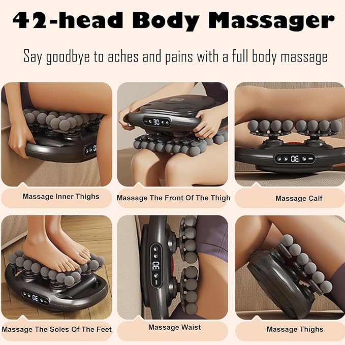 Back Massager for Pain Relief Deep Tissue 42 Head Massage Gun Deep Tissue with 9 Modes &amp 9 Levels Electric Percussion Massager Gun for Pain Relief Portable for Home &amp Office Use