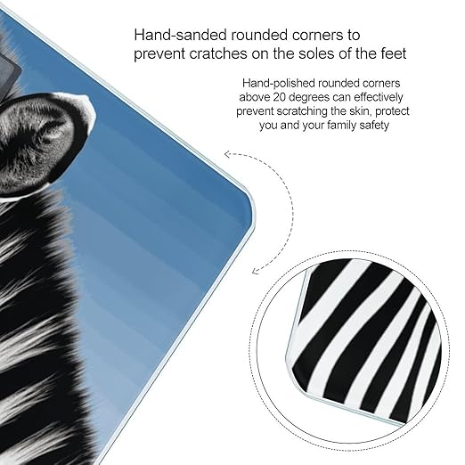 Zebra Digital Bathroom Scale for Body Weight with High Precision Digital Weighing Scale with BMI Clear LCD Display and Step-On Measures Weight Up to 180kg